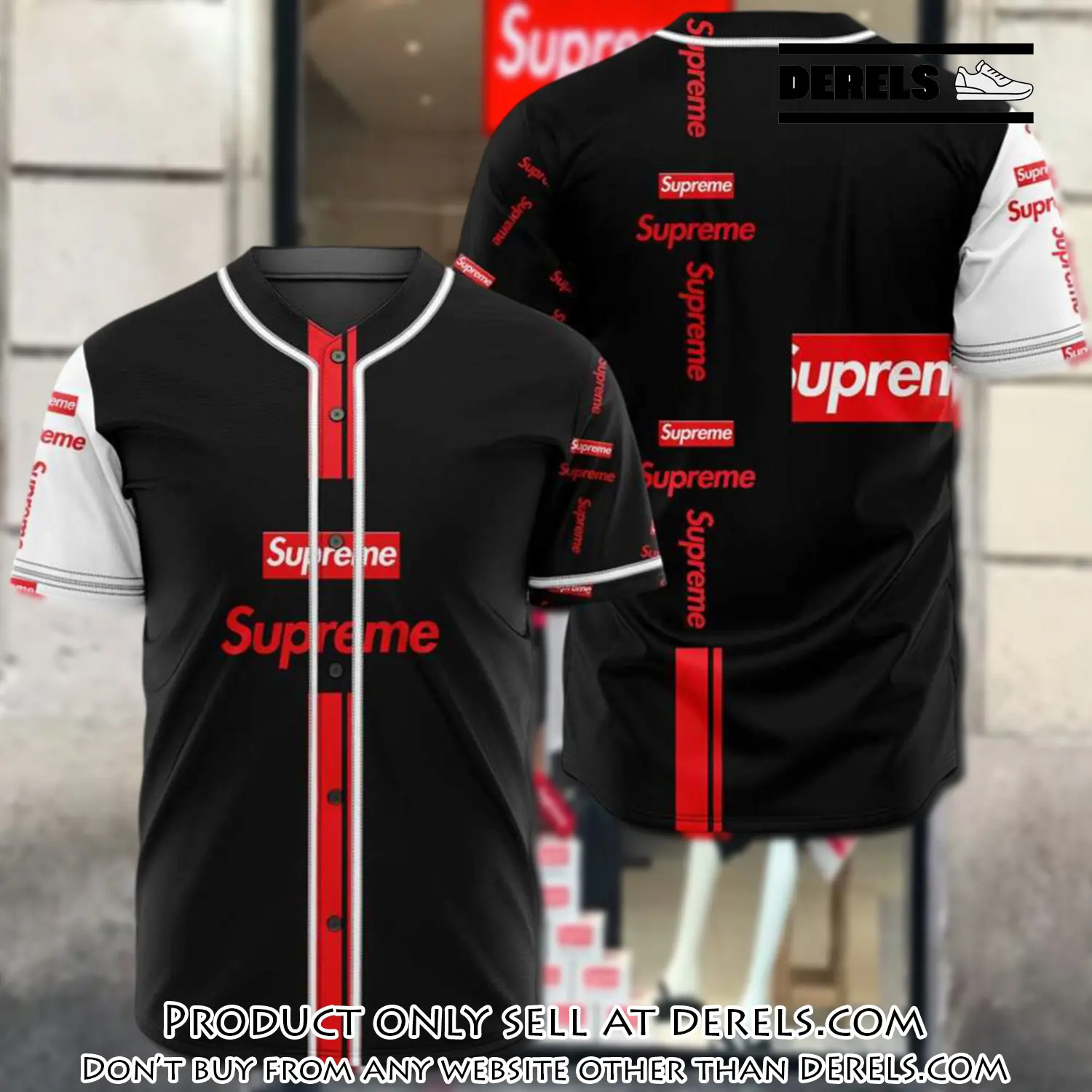 Supreme black baseball jersey shirt luxury bjs1236 dr1059493